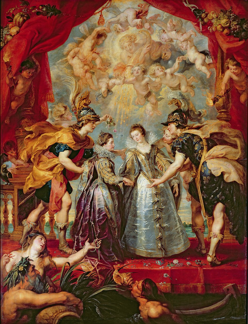 Medici-syklusen: Utveksling av de to prinsessene av Frankrike og Spania, 9. november 1615 av Peter Paul Rubens