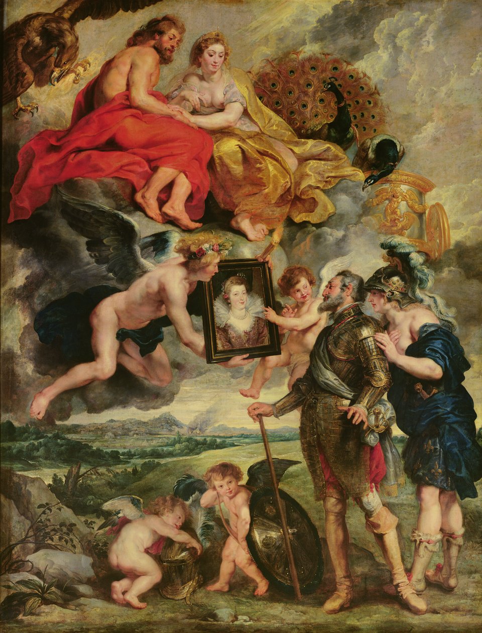 Medici-syklusen: Henri IV (1553-1610) mottar portrettet av Marie de Medici (1573-1642) 1621-25 av Peter Paul Rubens