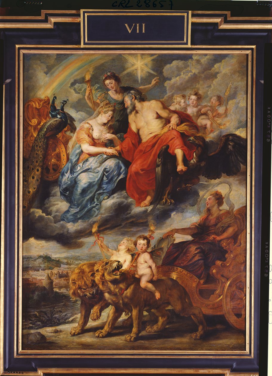 Medici-syklusen: Møte mellom Henri IV (1553-1610) og Marie de Medici (1573-1642) i Lyon 9. september 1600, 1621-25 av Peter Paul Rubens