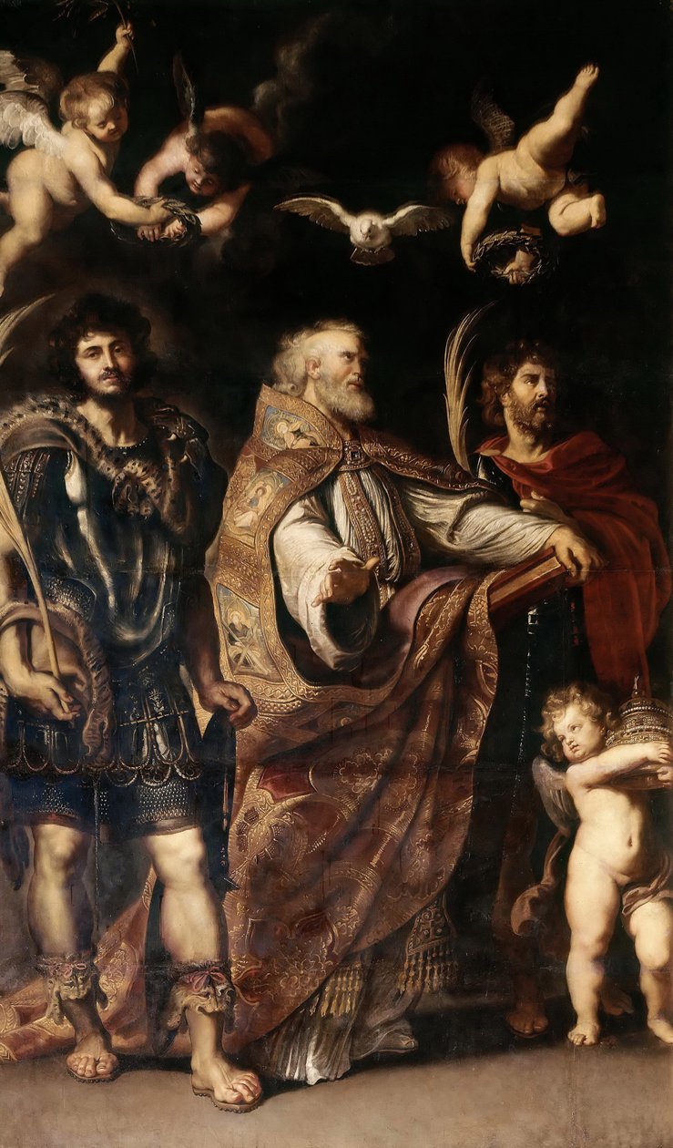 De hellige Gregor I, Maurus og Papias, 1608. av Peter Paul Rubens