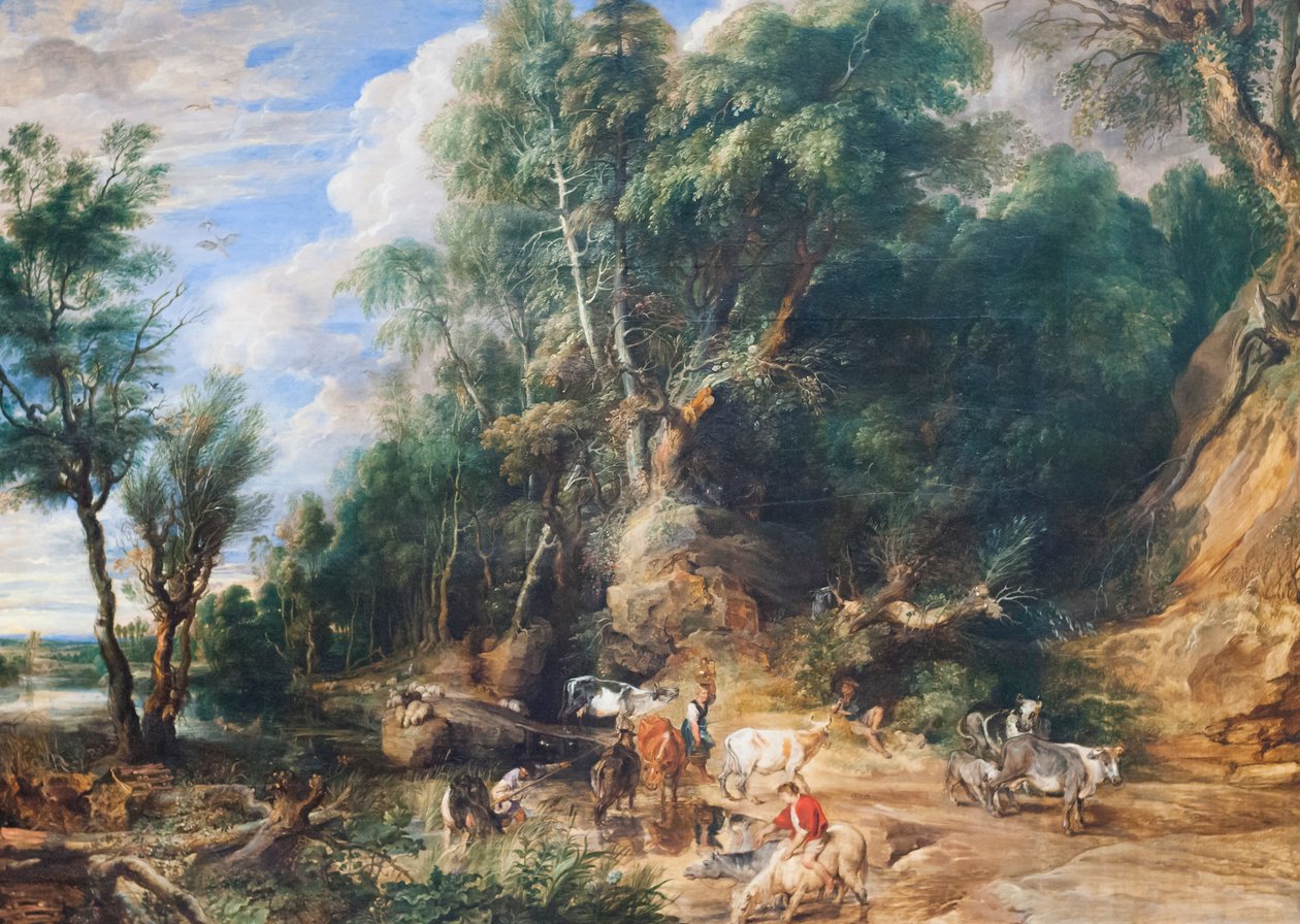 The Watering Place, ca. 1615-22 (olje på eik) av Peter Paul Rubens