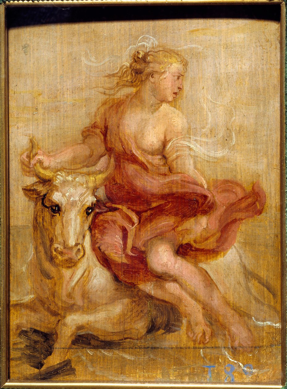 Bortføringen av Europa Blodtegning av Pierre Paul (Pierre-Paul) Rubens (eller Peter Paul eller Petrus Paulus) (1577-1640) Søn. 0,18x0,13 m Madrid Prado-museet av Peter Paul Rubens