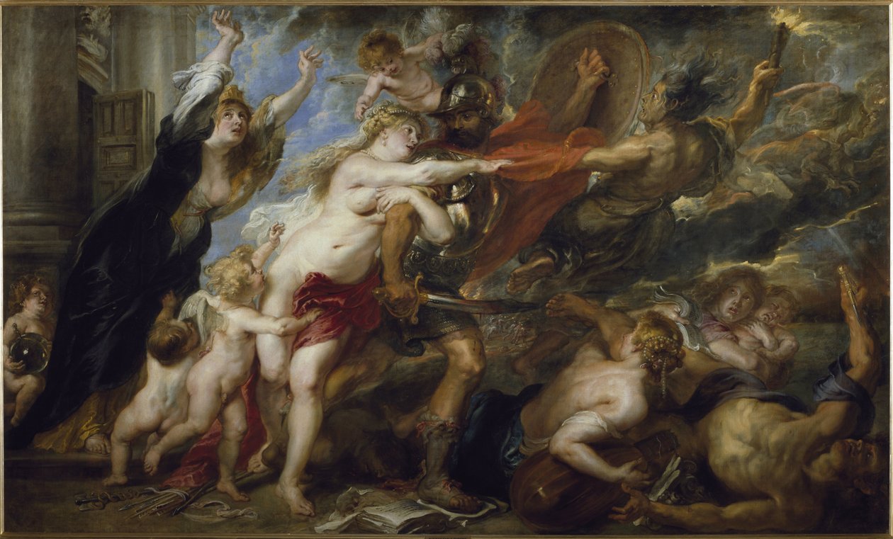 Konsekvensene av krigen - olje på lerret av Peter Paul Rubens