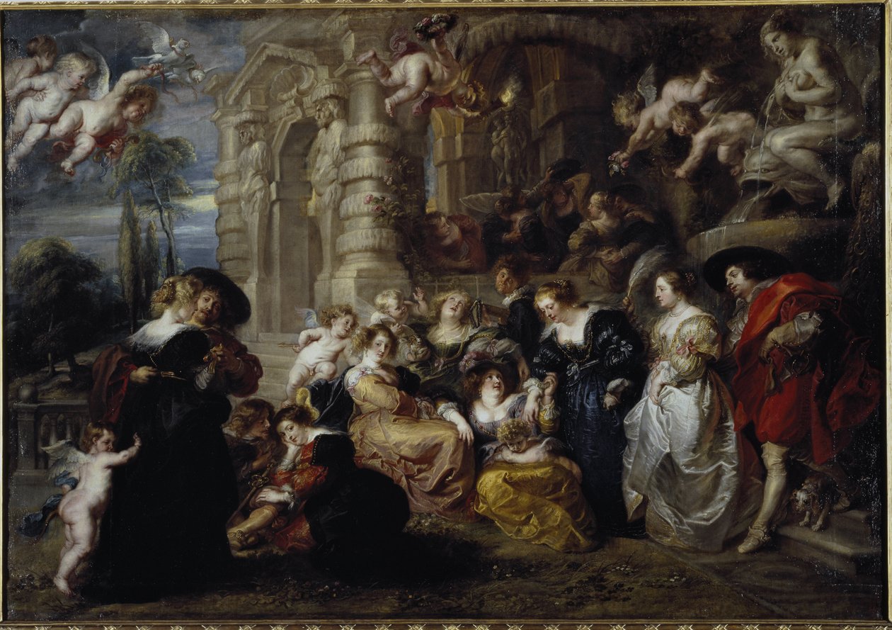 Kjærlighetens hage - olje på lerret av Peter Paul Rubens