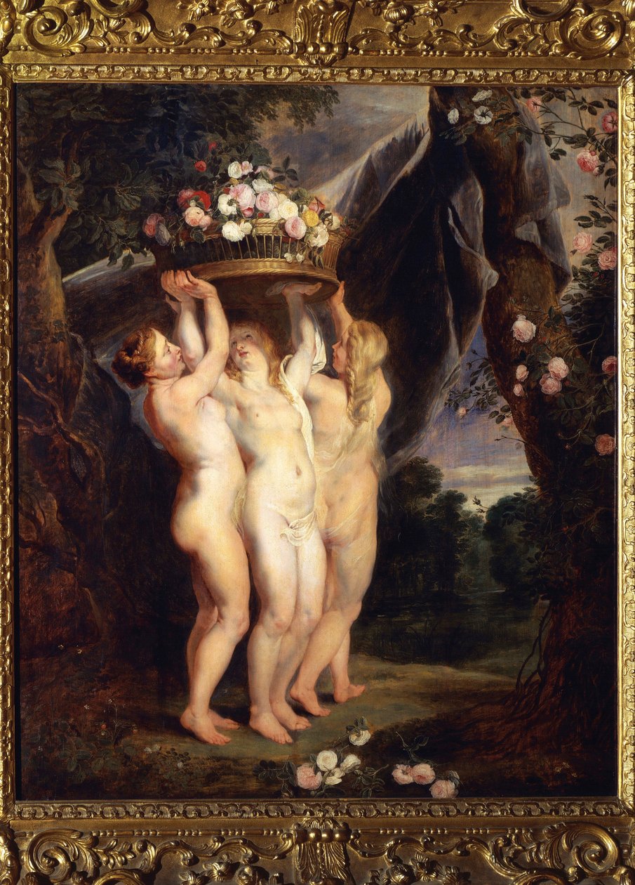 De tre nådene (olje på lerret av Peter Paul Rubens
