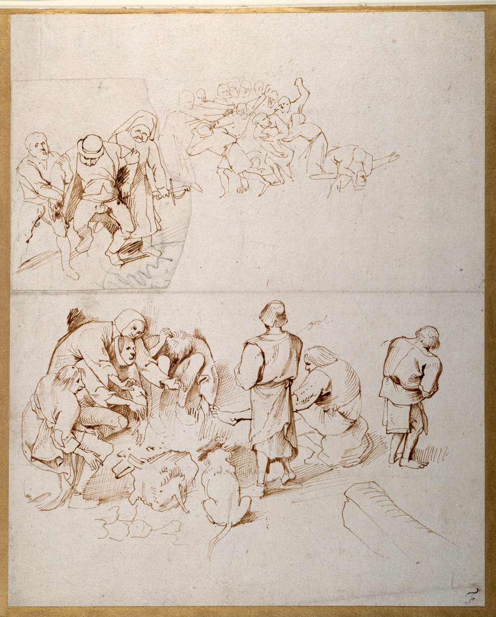 Tre bondescener (penn og blekk på papir) av Peter Paul Rubens
