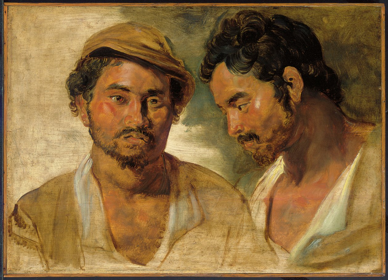 To studier av en mann, hode og skuldre av Peter Paul Rubens
