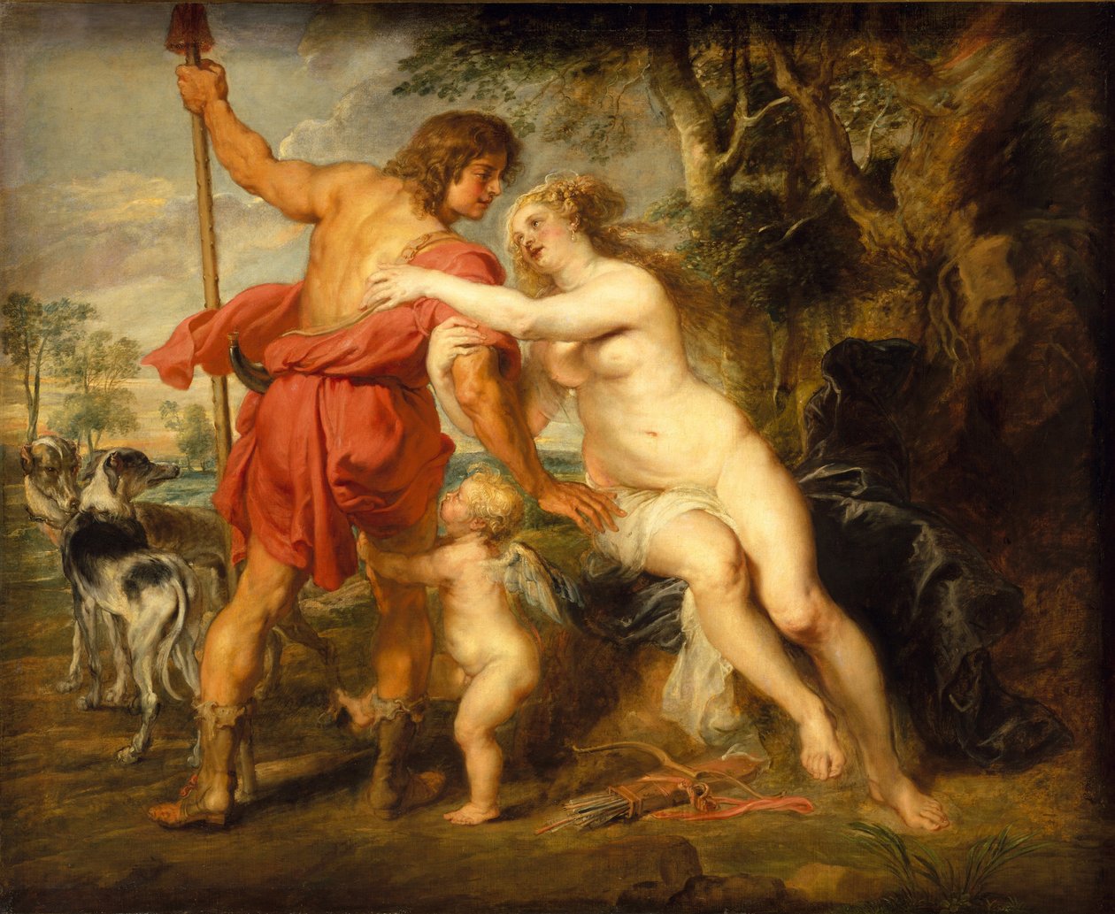 Venus og Adonis, ca. 1635 av Peter Paul Rubens