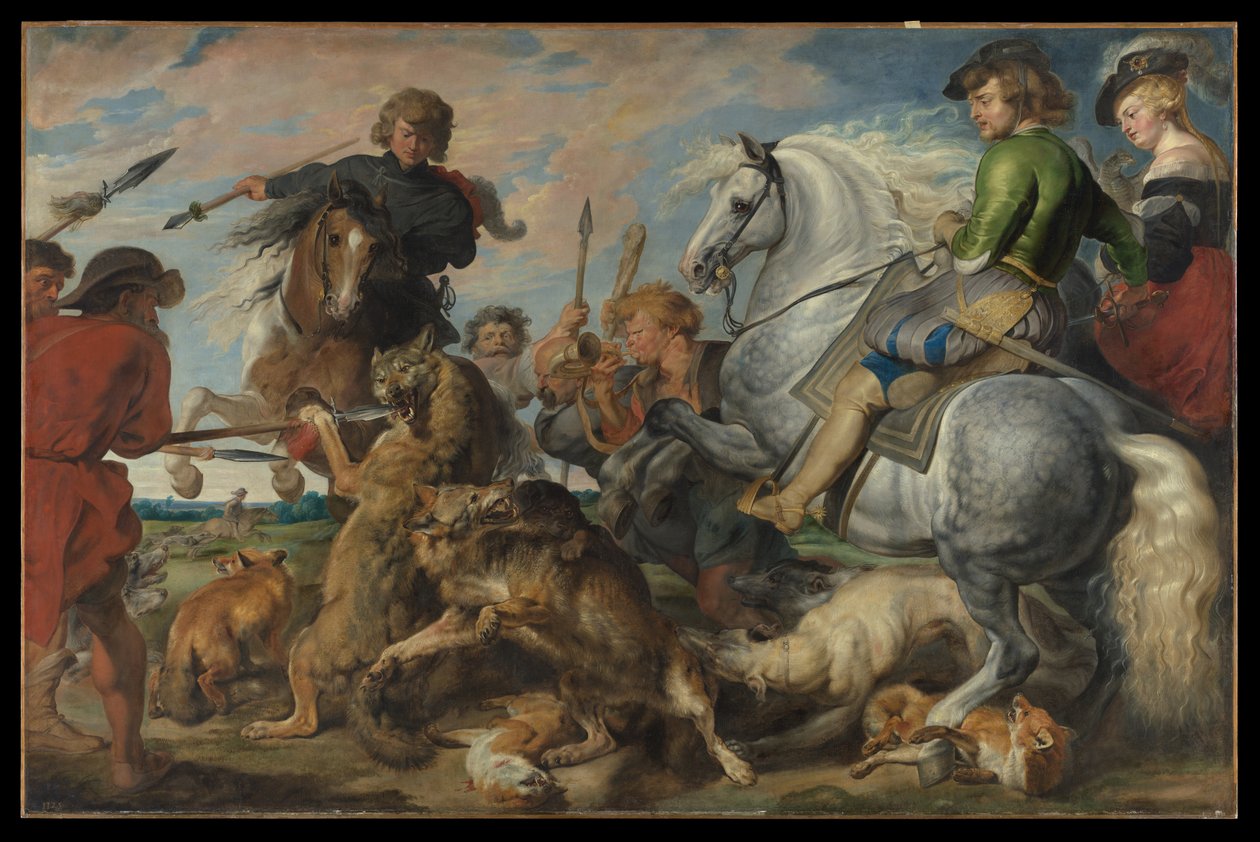 Ulve- og revejakt av Peter Paul Rubens