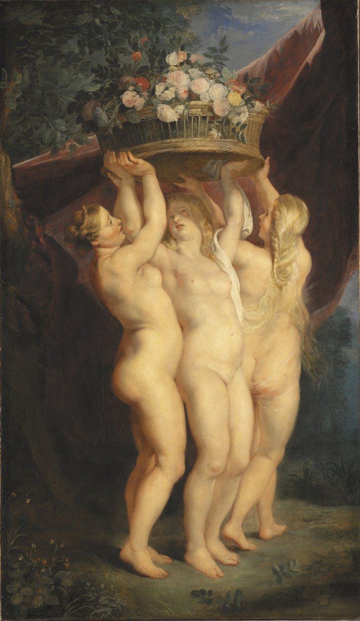 De tre nåder, 1620-1625 av Peter Paul studio of Rubens