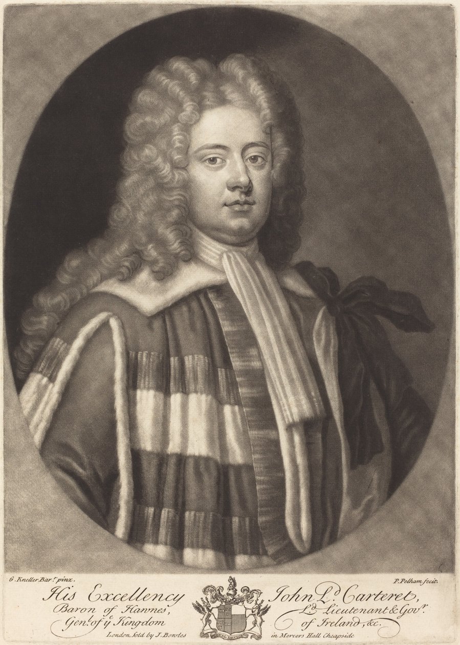 John, Lord Carteret av Peter Pelham after Sir Godfrey Kneller