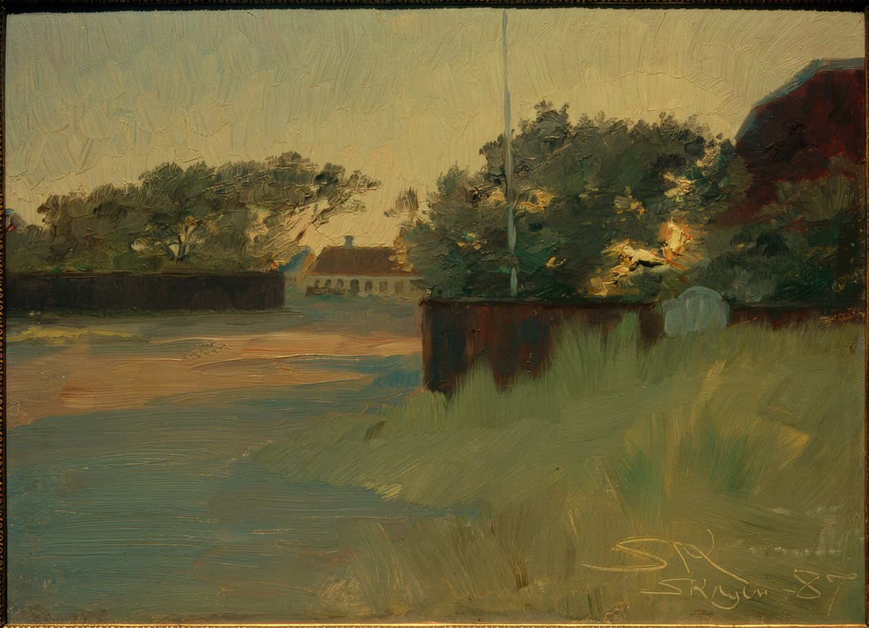 Utsikt over Brödnums hage. solnedgang av Peder Severin Krøyer