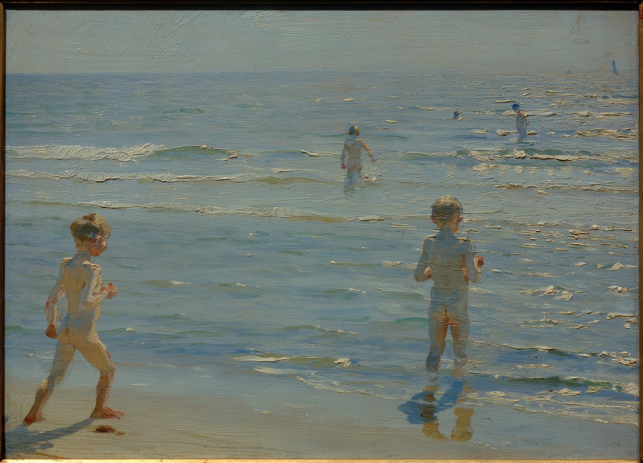 Badende gutter. Solskinn. Skagen av Peder Severin Krøyer