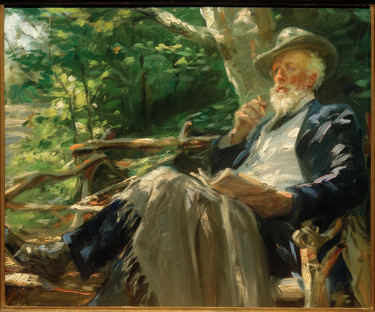 Portrett av poeten Holger Drachmann i Skagenskogen av Peder Severin Krøyer