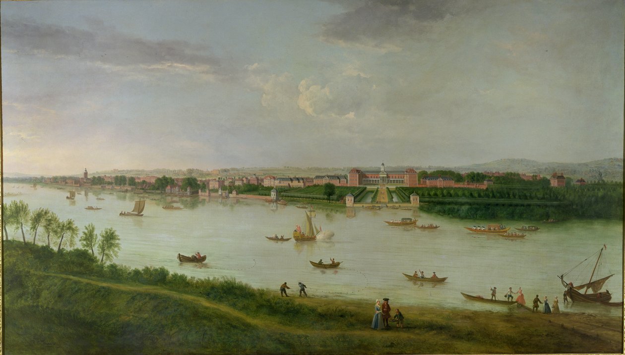 Royal Hospital fra sørbredden av Themsen av Peter Tillemans