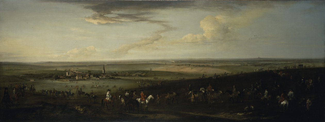 Utsikt over gamle Newmarket med Watering Course på Warren Hill (olje på lerret) av Peter Tillemans