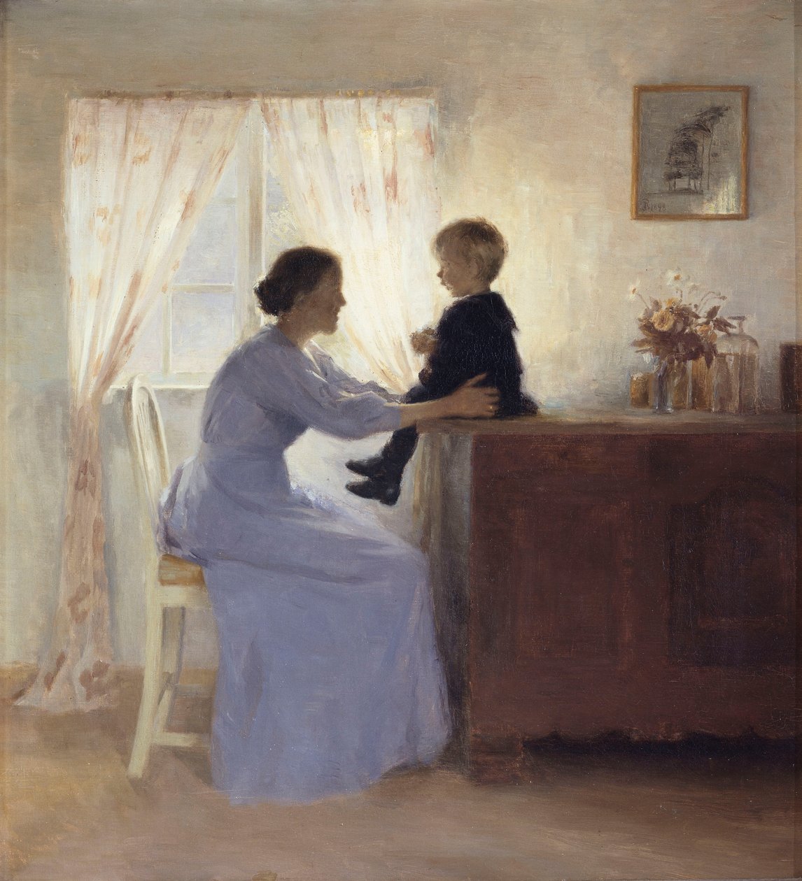 En mor og et barn i et interiør av Peter Vilhelm Ilsted