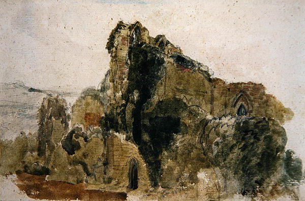 A Ruined Abbey (akvarell på papir) av Peter de Wint