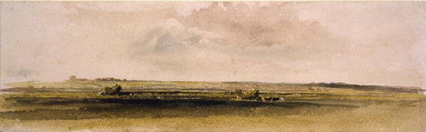 Høyproduksjon i Lincolnshire Wolds (akvarell på papir) av Peter de Wint
