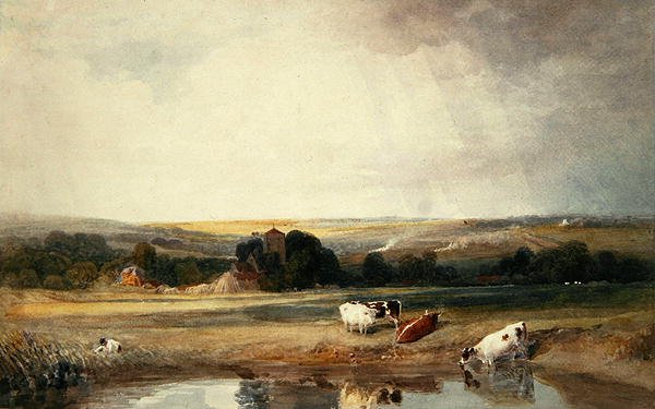 Marsworth Church, nær Tring (akvarell på papir) av Peter de Wint