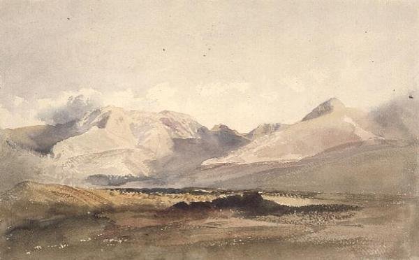 PD.135-1950 Fjellscene, Westmorland (akvarell) av Peter de Wint