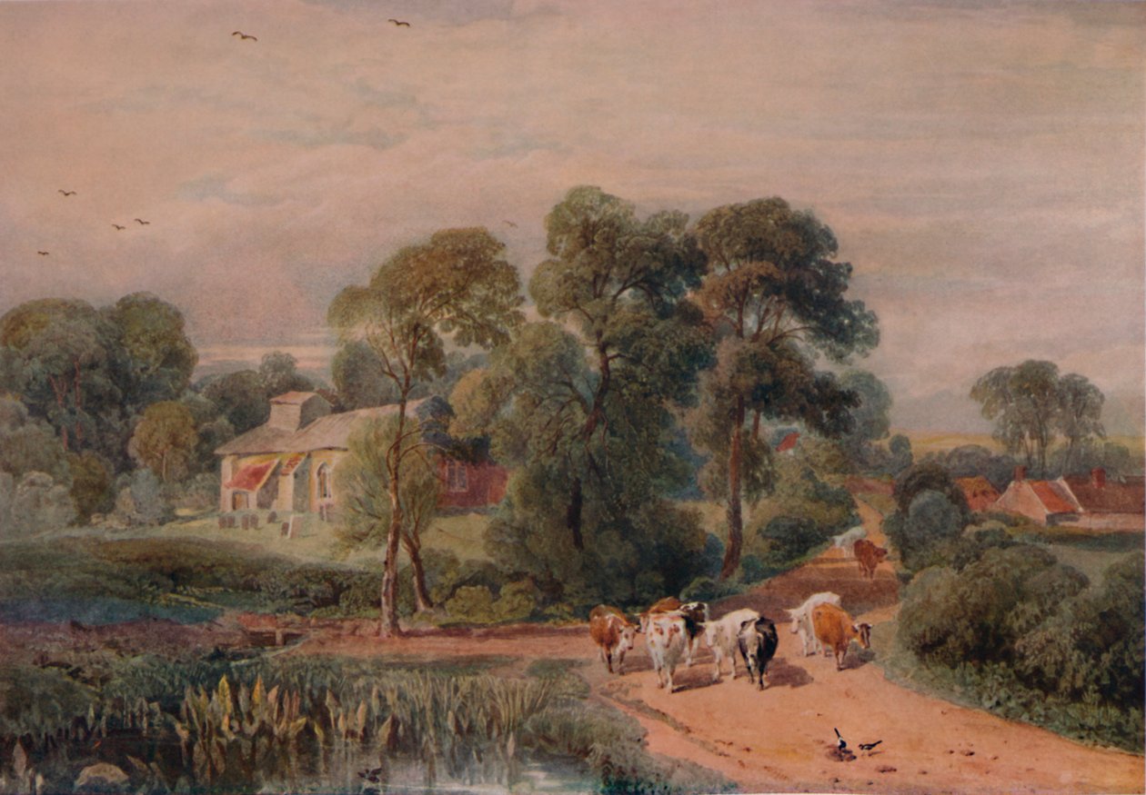 Veiscene med storfe, 1800-tallet, 1935 av Peter de Wint