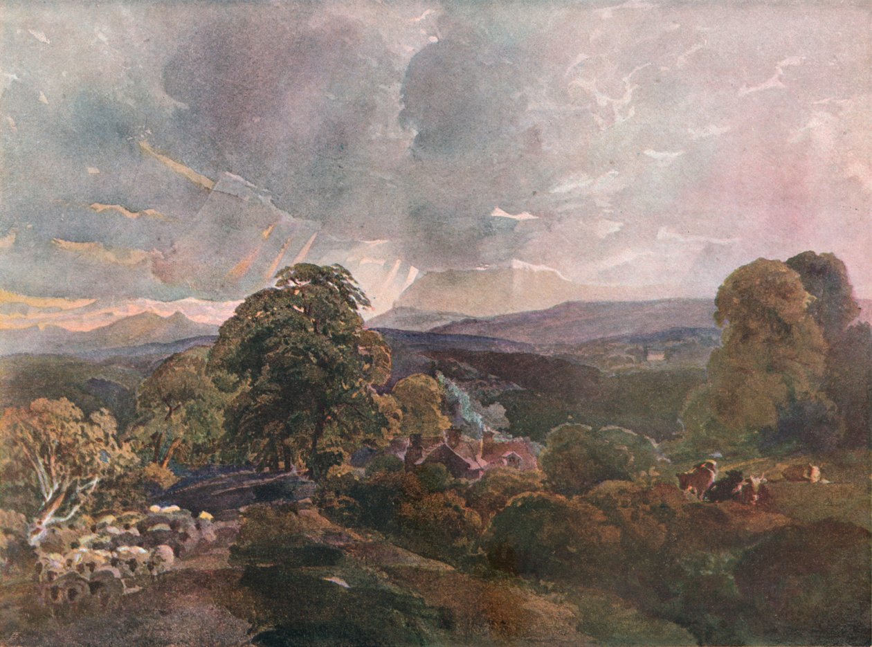 Sackbridge Hall, nær Lowther, c1928 av Peter de Wint