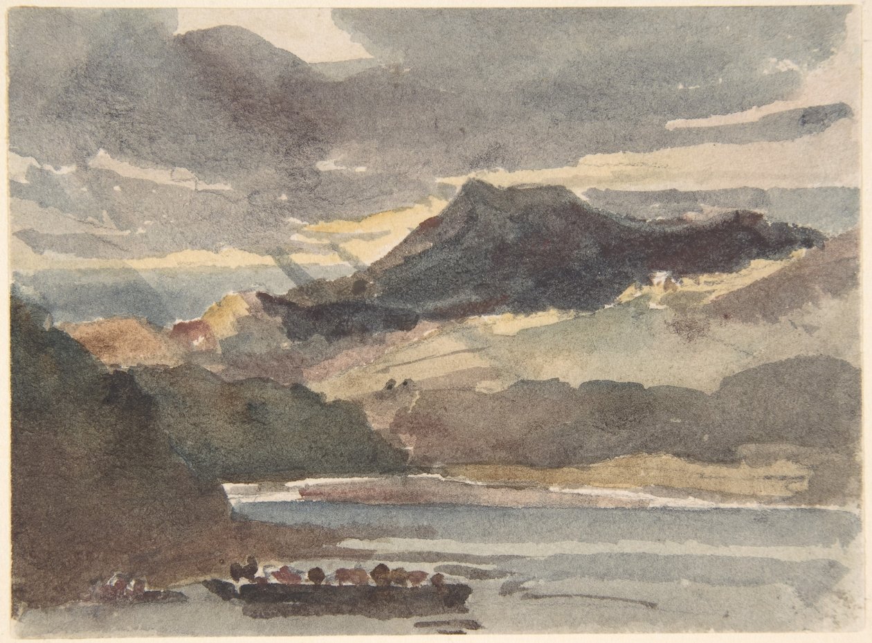 Studie til «Fergen» - Snowdon fra Llyn Padran, Nord-Wales av Peter de Wint