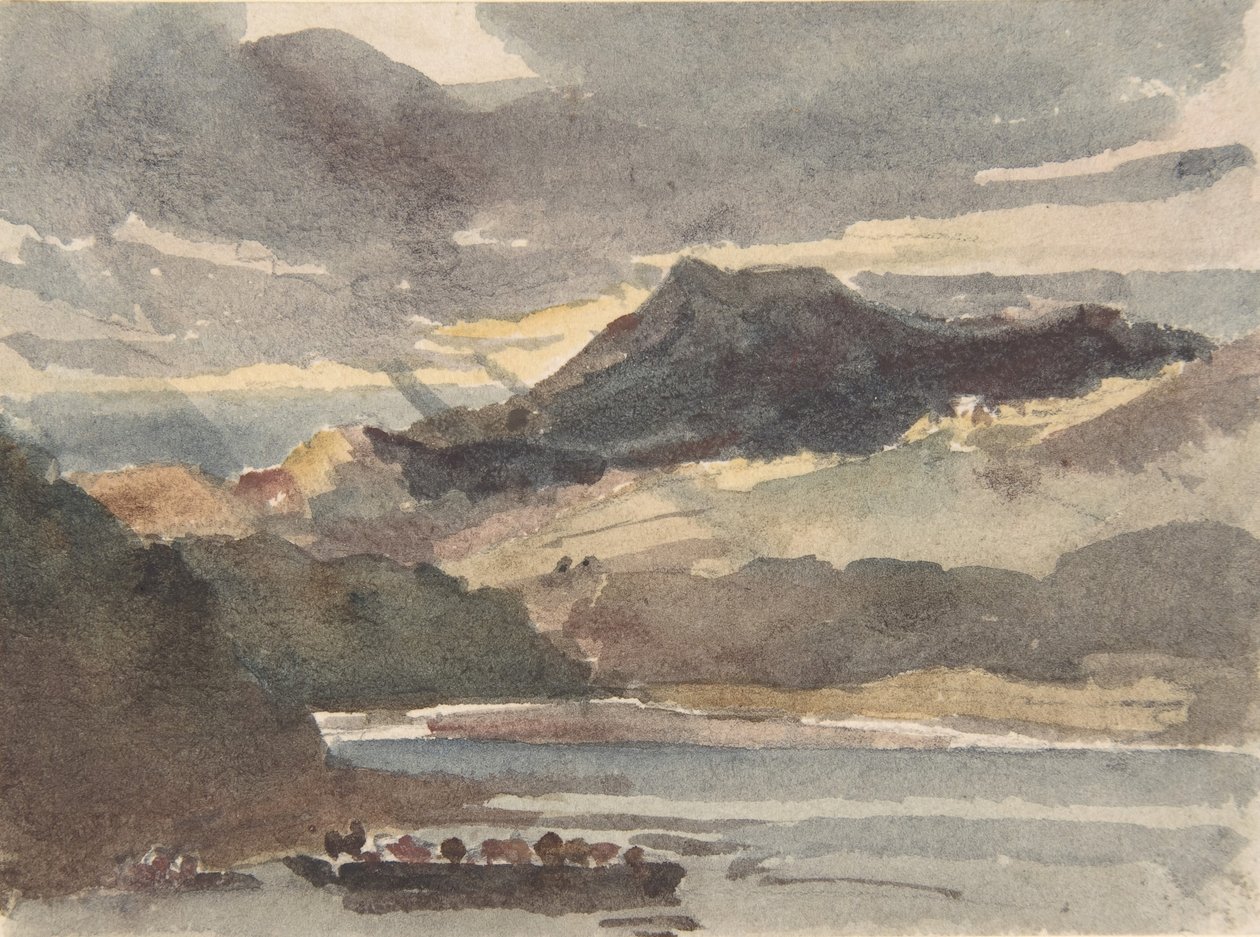 Studie for The Ferry, etter 1829. av Peter de Wint