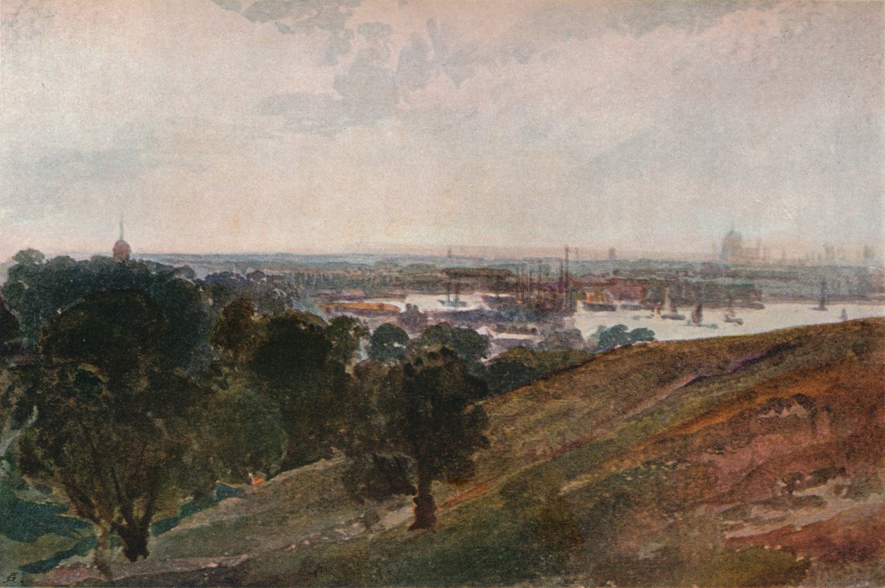 Themsen fra Greenwich Hill, c1820 av Peter de Wint