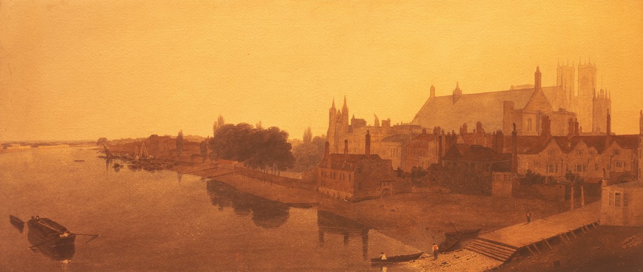 Westminster Abbey and Hall og Old Houses of Parliament av Peter de Wint