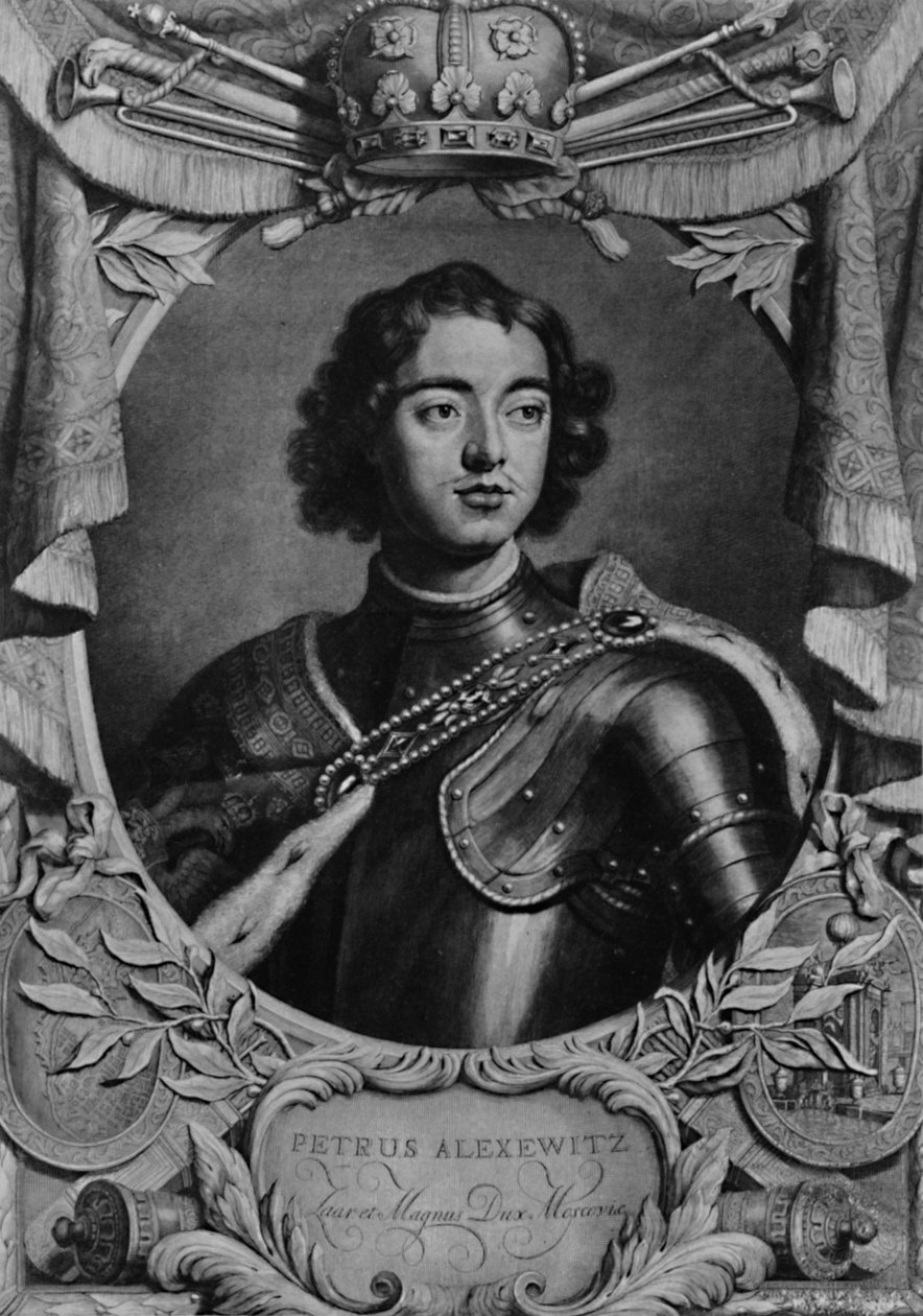 Peter den store, tsar av Russland, c1698 1894 av Peter van Gunst