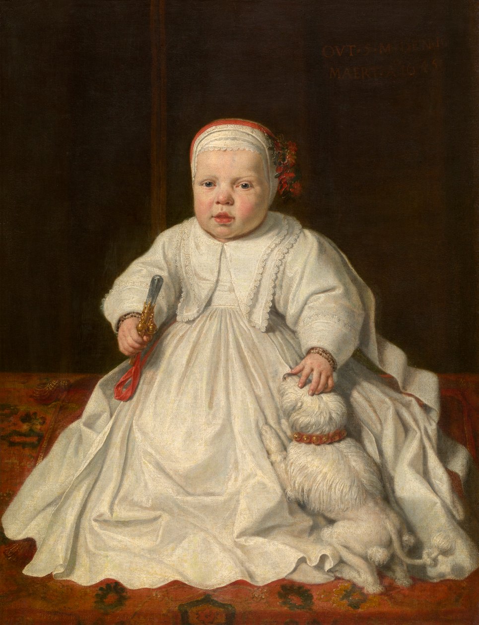 Portrett av et barn (olje på lerret, montert på tre) av Peter van Lint