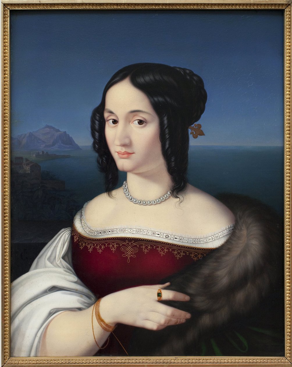 Carolina Grossi, kunstnerens første kone. Maleri av Peter von Cornelius (1783-1867), olje på lerret av Peter von Cornelius