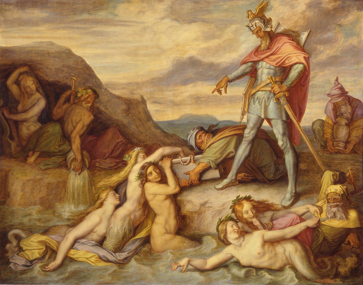 Hagen senker nibelungenes skatt av Peter von Cornelius