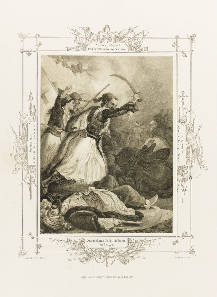 Christos Anagnostaras fra albumet med gresk heroisme, ca 1835 av Peter von Hess