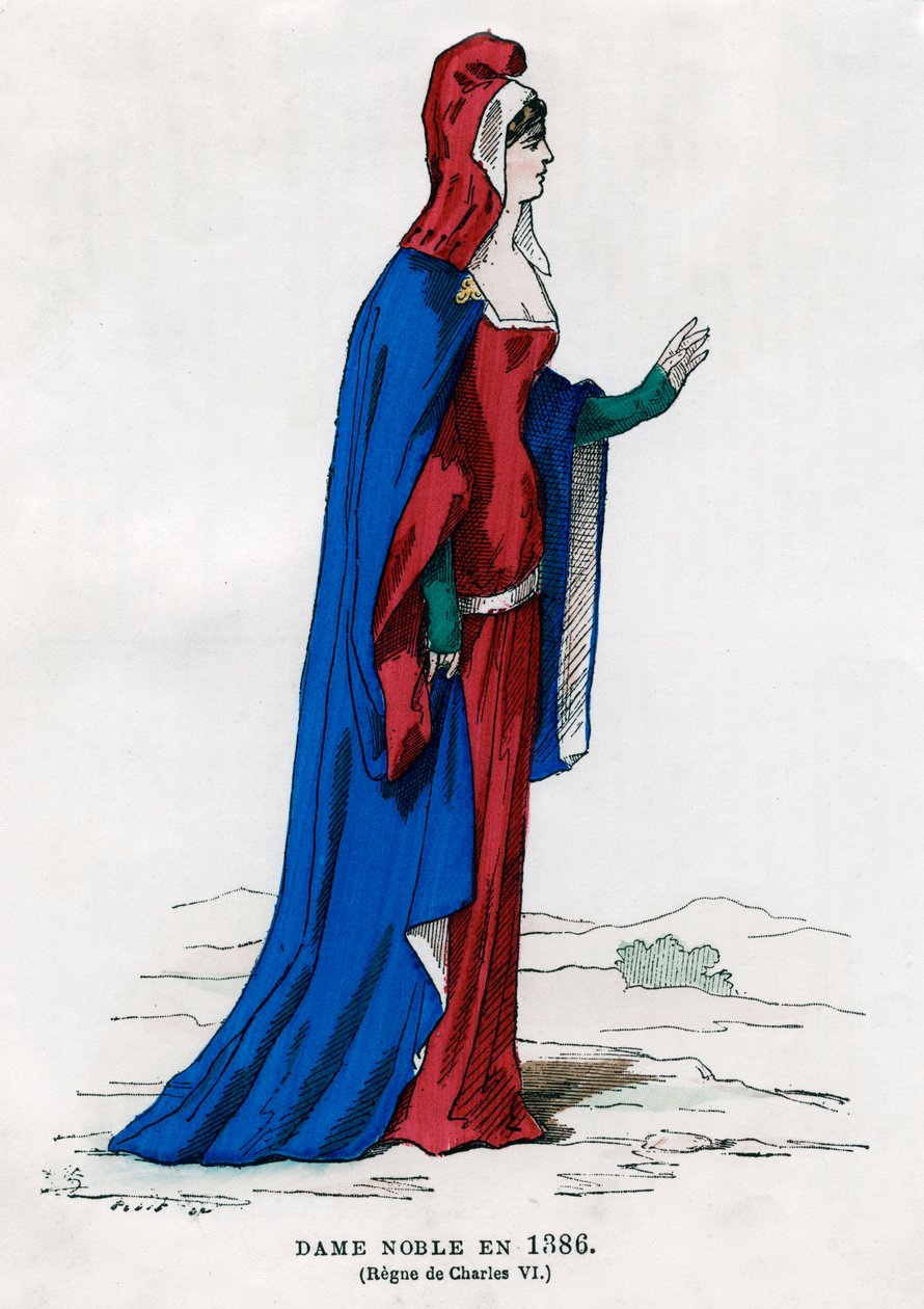Adelskvinne fra Charles VI av Frankrikes tid, 1386 1882-1884 av Petit