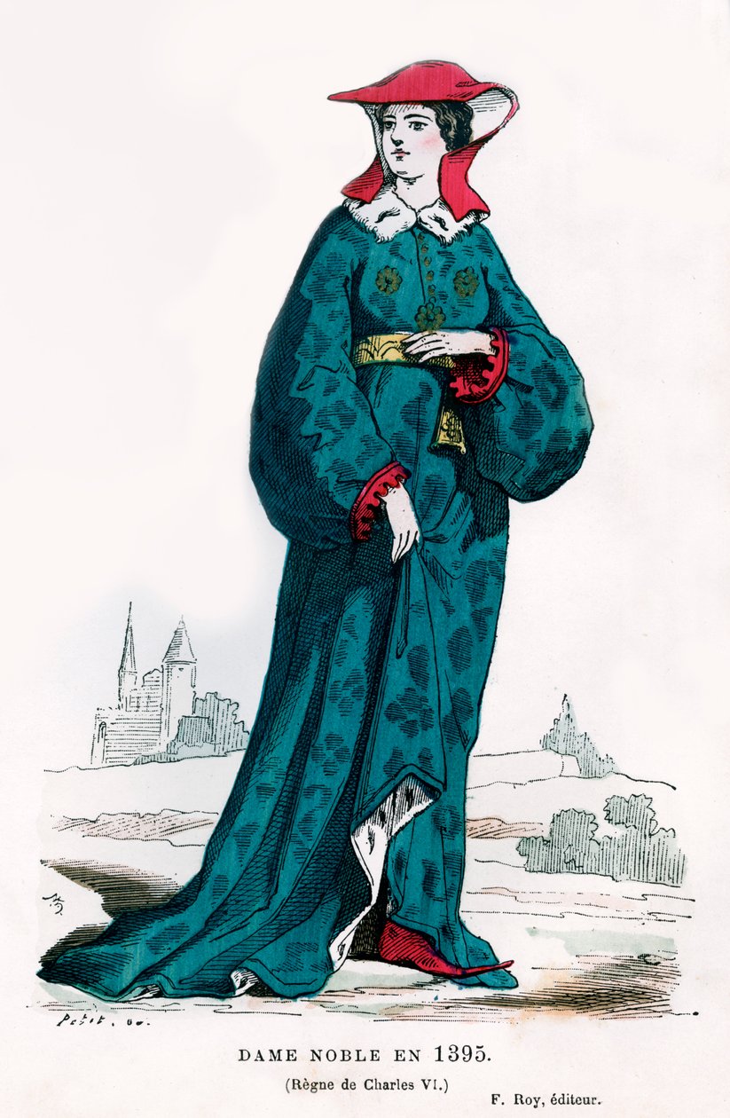 Adelskvinne fra Charles VI av Frankrikes tid, 1395 1882-1884 av Petit