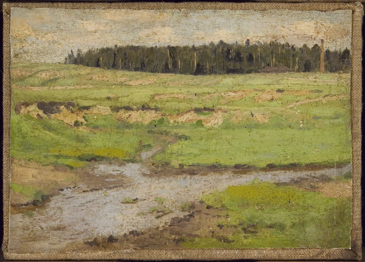 Landskap om sommeren (olje på lerret) av Petr Ivanovic Petrovichev