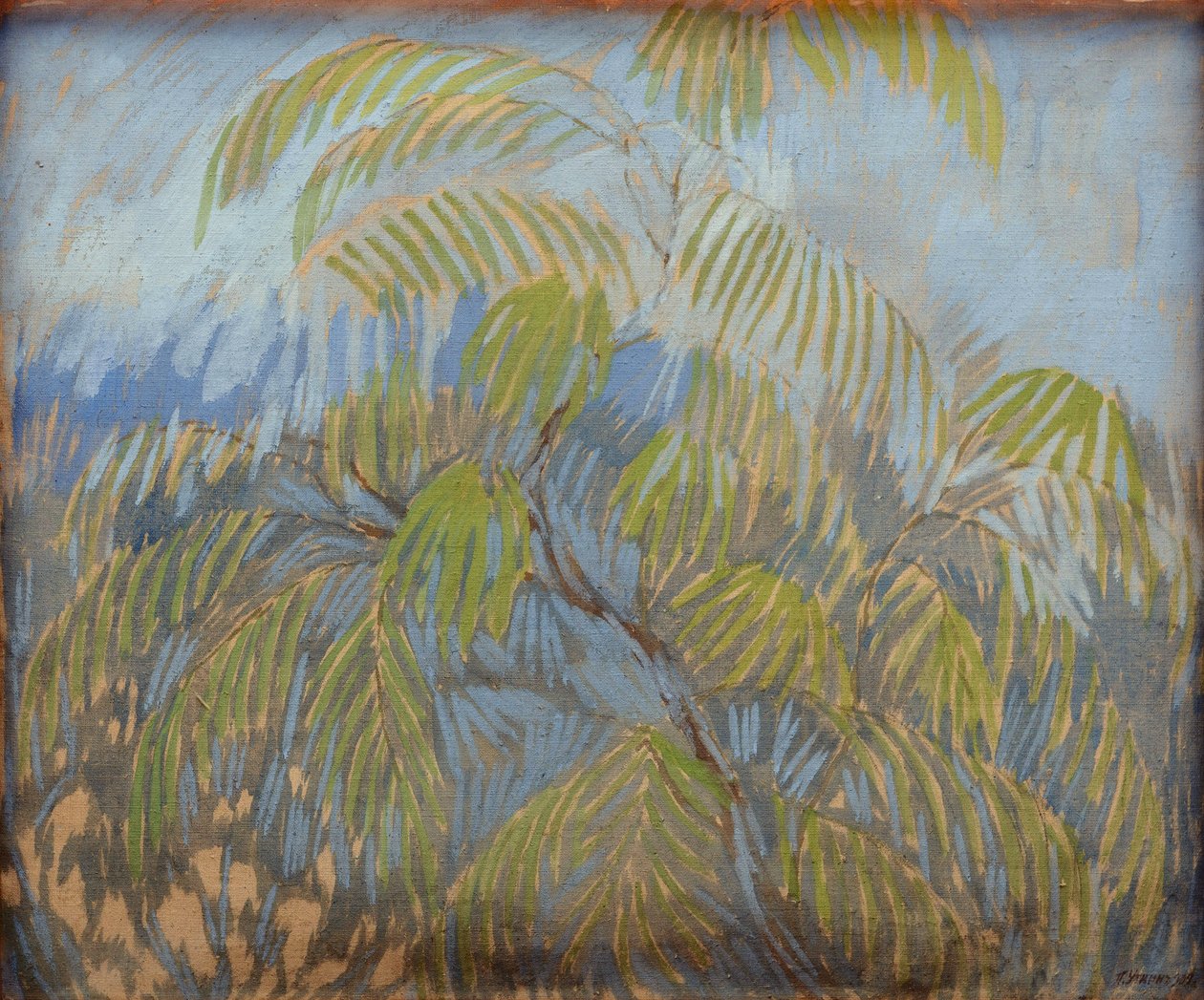 Mimosa par Utkin, Pyotr Savvich (1877-1934). Olje på lerret av Petr Savvic Utkin