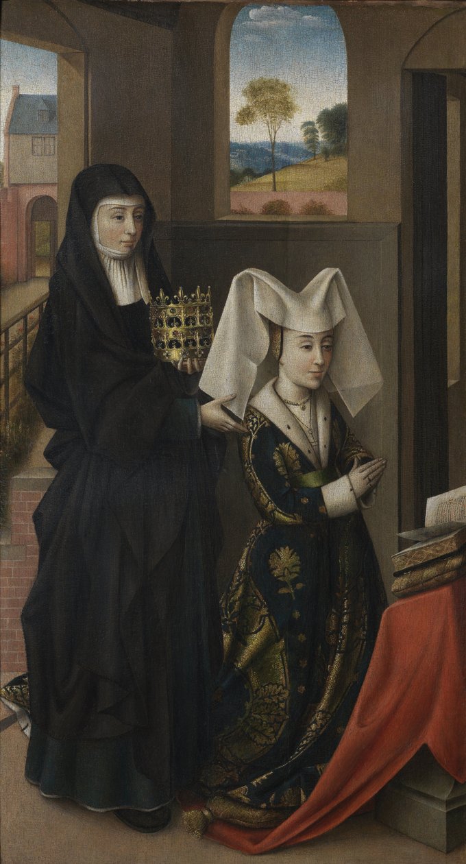 Isabel av Portugal med Saint Elizabeth av Petrus Christus
