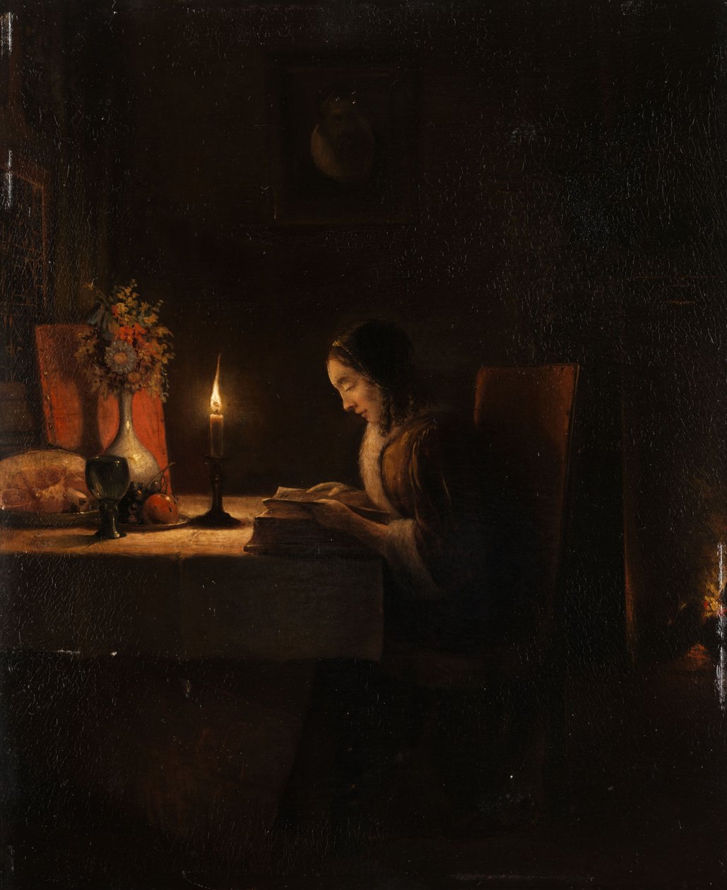 Lese ved levende lys av Petrus van Schendel
