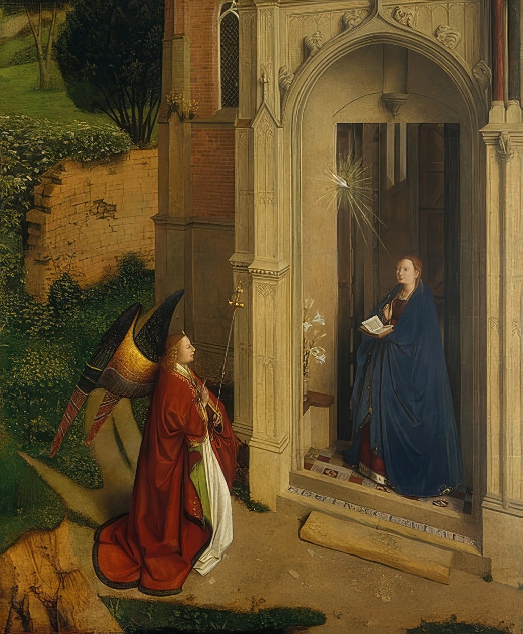 Kunngjøringen. Rundt 1450 av Petrus Christus