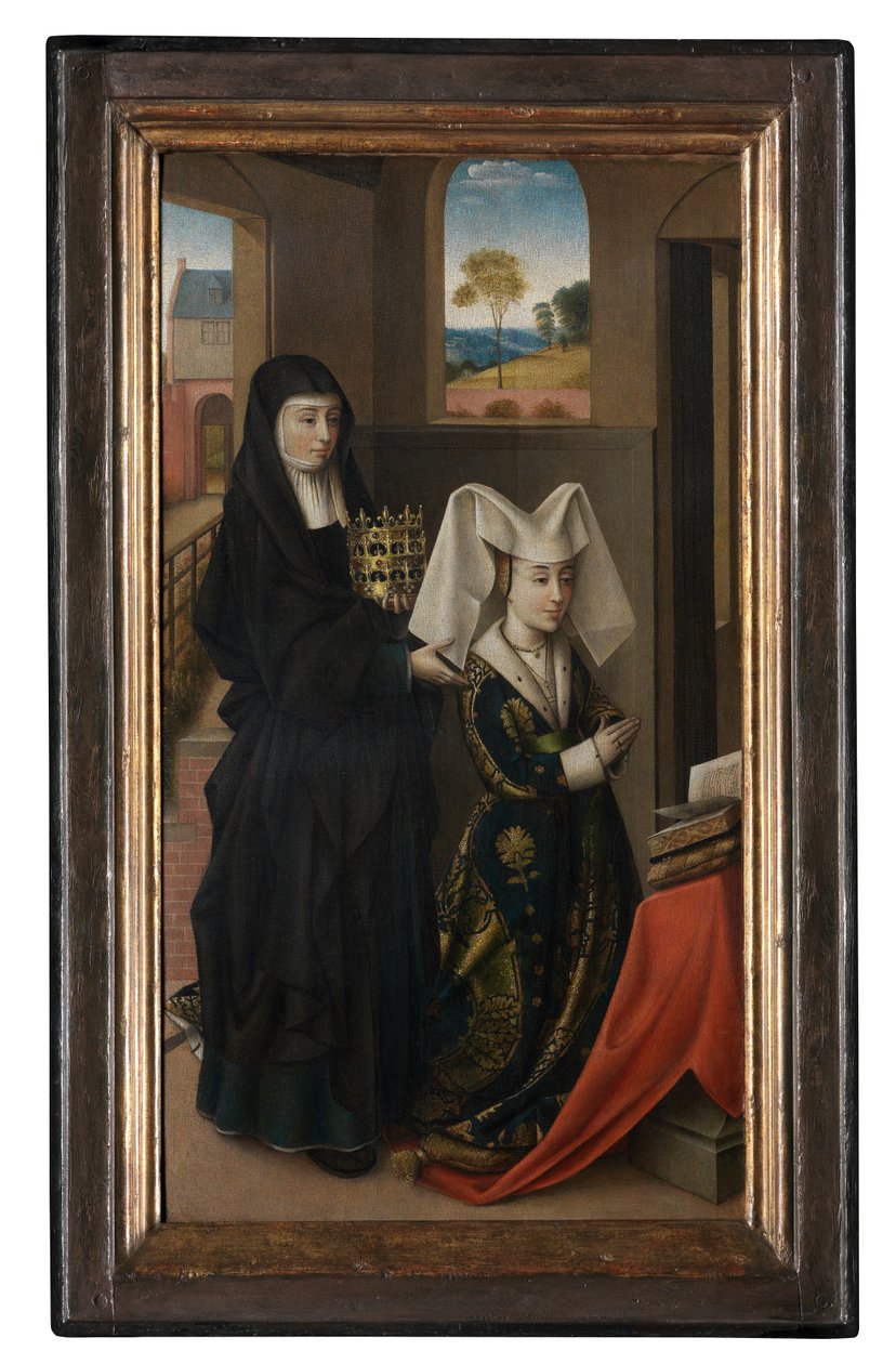 Isabella av Portugal og St. Elizabeth, ca. 1457-60 (olje på lerret) av Petrus Christus
