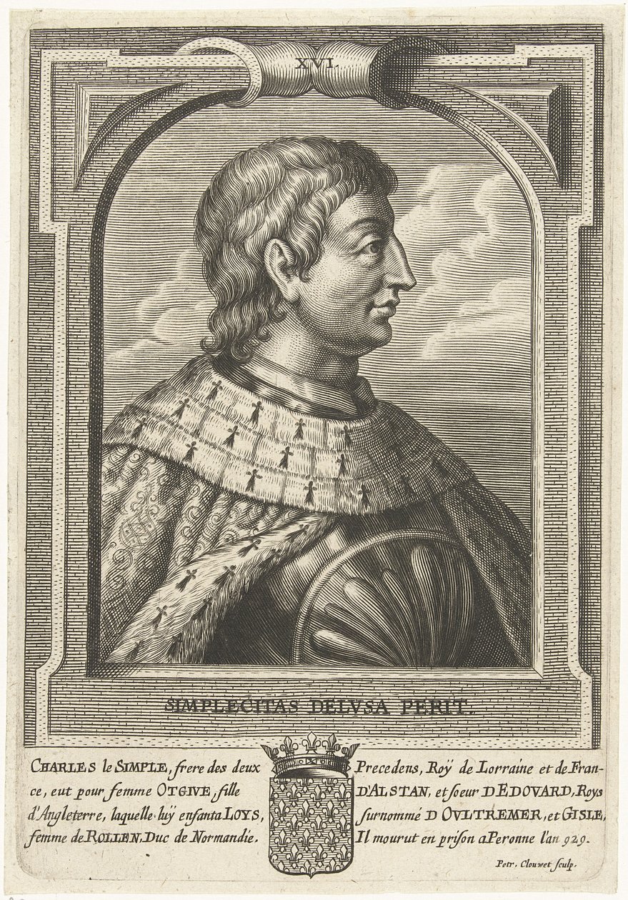Charles III den enkle, konge av Vest-Francia av Petrus Clouwet