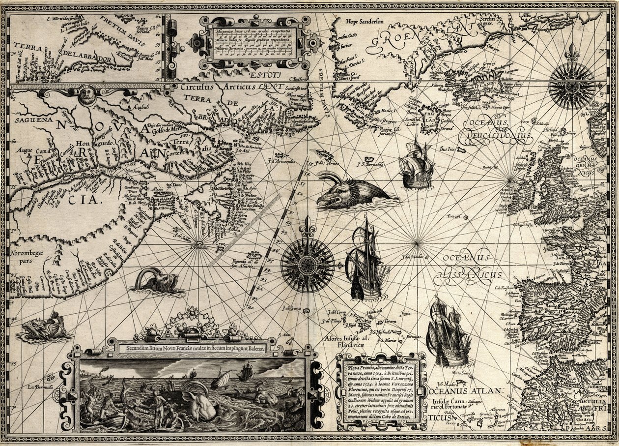 Ny-Frankrike av Petrus & Doetichum Jan van younger & Claesz Cornelius & Meyn David de (16th century Plancius