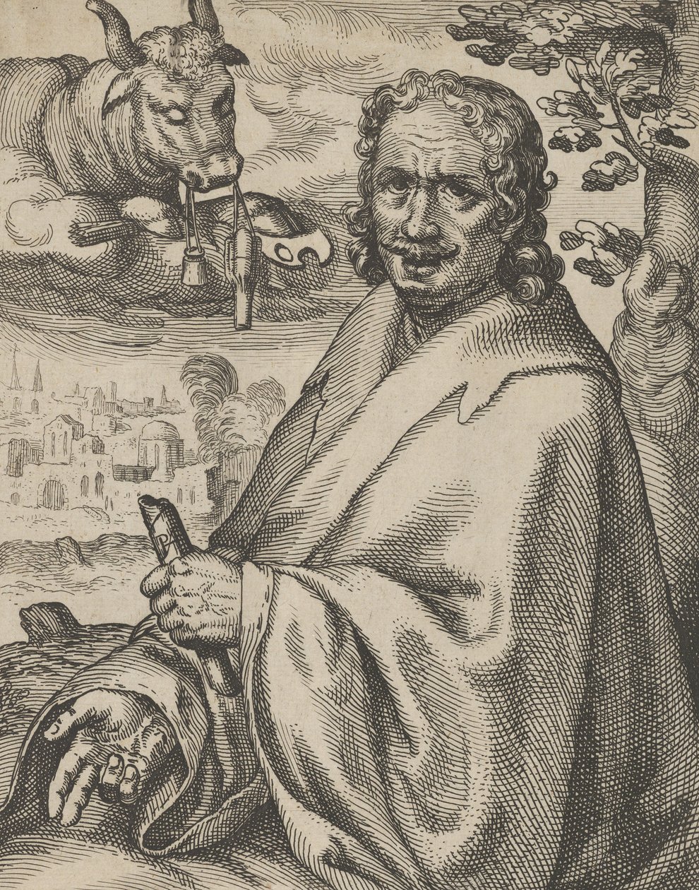 Luke, fra The Four Evangelists, 1610-20. av Petrus Feddes