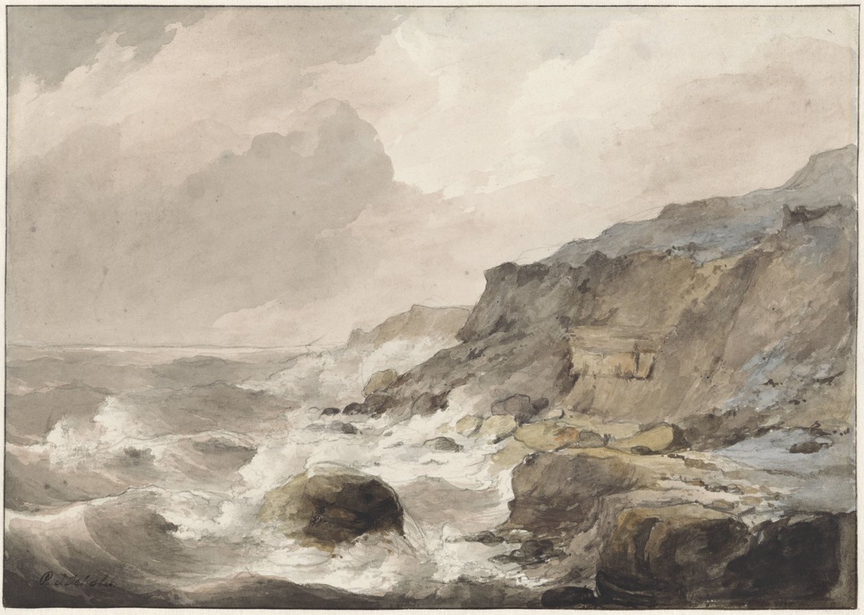 Steinete kysten ved Boulogne sur Mer av Petrus Johannes Schotel