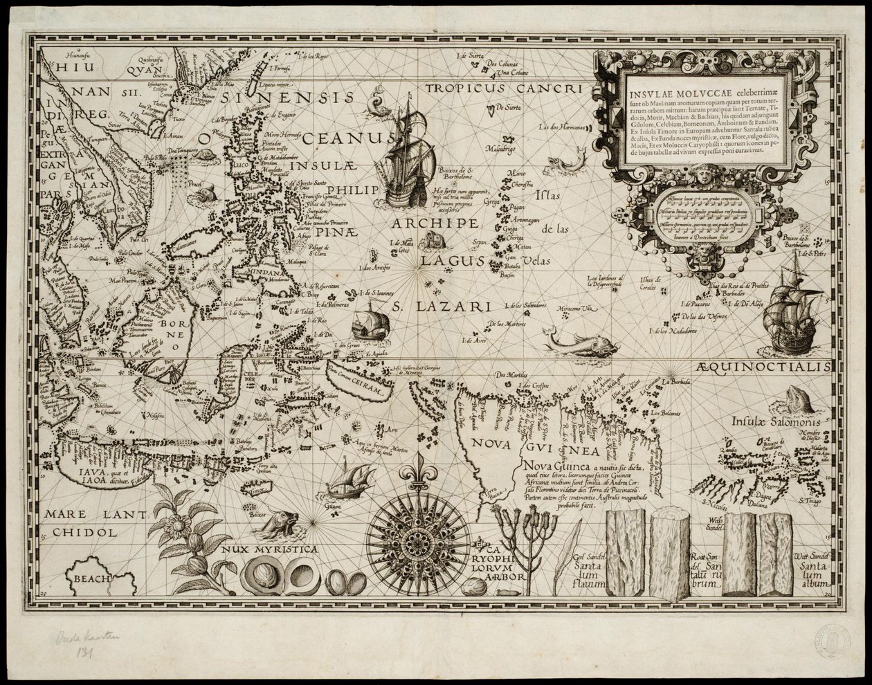 Molukkene er kjent for den største mengden krydder de sender over hele verden... av Petrus Plancius