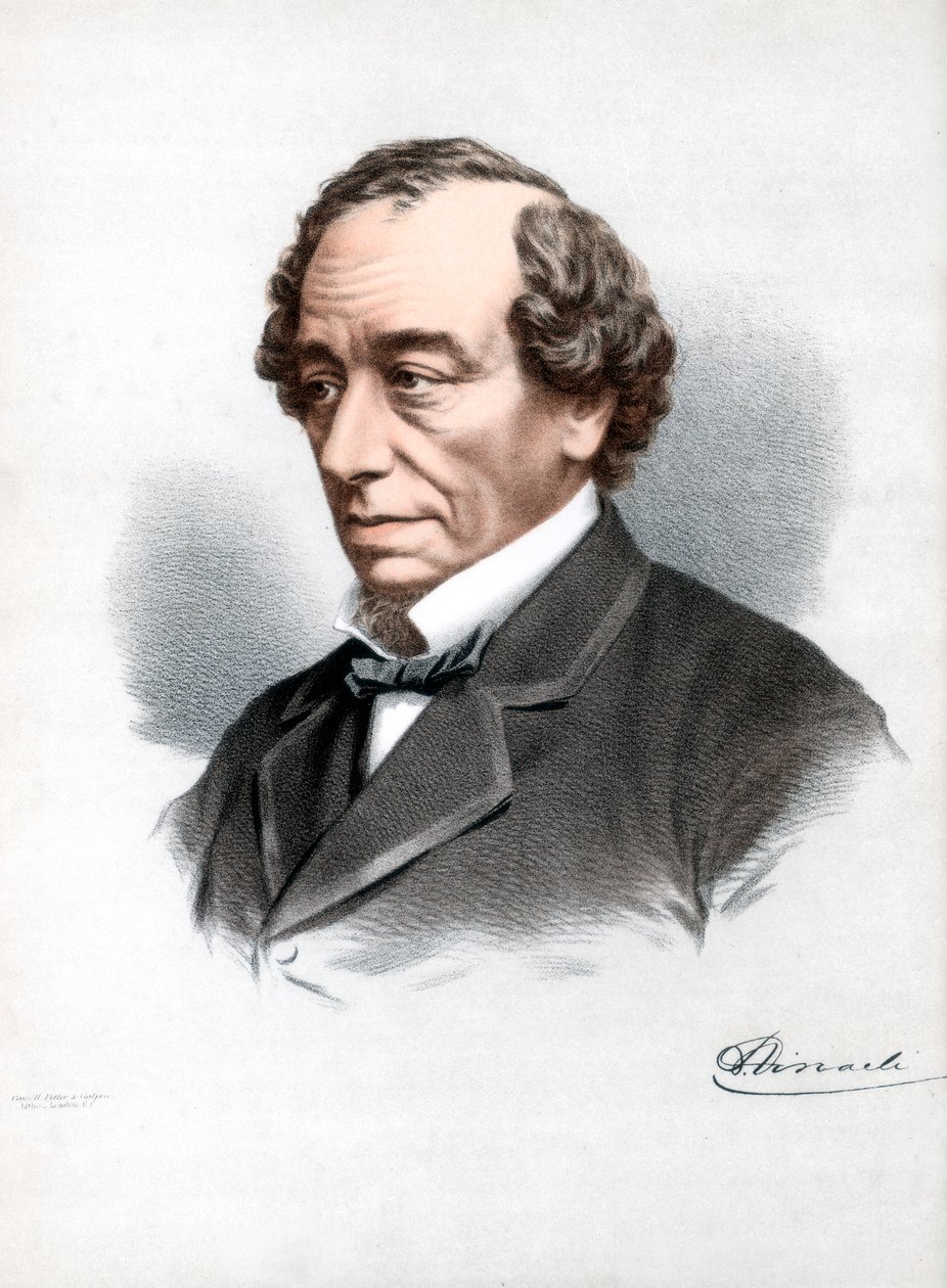 Benjamin Disraeli, 1. jarl av Beaconsfield, britisk konservativ statsmann, c1890. av Petter and Galpin Cassell